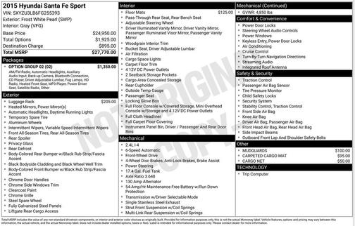 2015 Hyundai Santa Fe Sport 2.4L