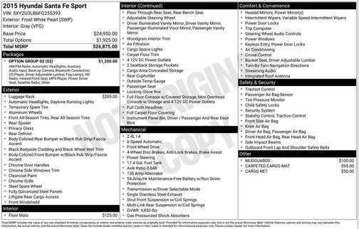 2015 Hyundai Santa Fe Sport 2.4L