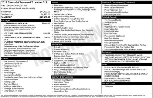 2019 Chevrolet Traverse LT Leather