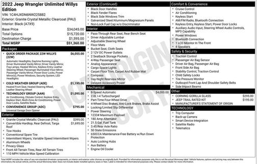 2022 Jeep Wrangler Willys