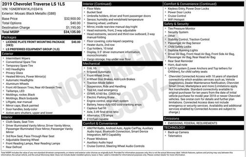 2019 Chevrolet Traverse LS