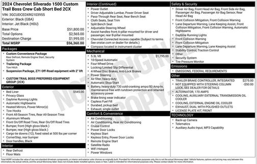 2024 Chevrolet Silverado 1500 Custom Trail Boss