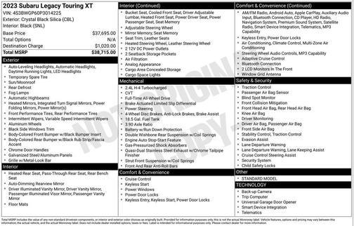 2023 Subaru Legacy Touring XT