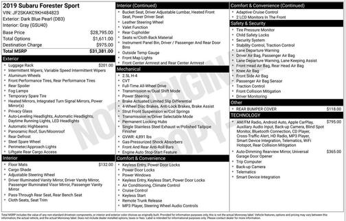 2019 Subaru Forester Sport