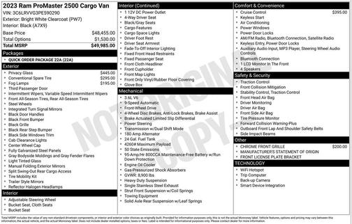 2023 RAM ProMaster 2500 Base
