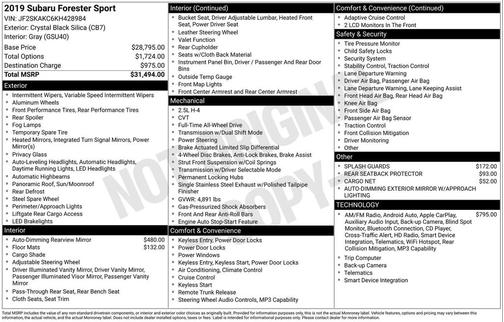 2019 Subaru Forester Sport