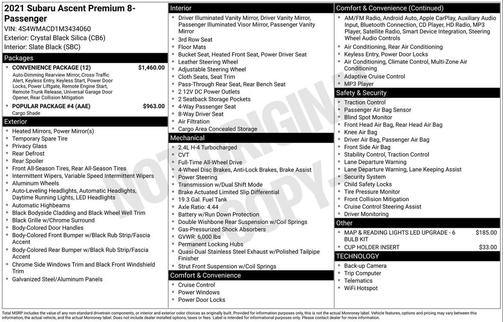 2021 Subaru Ascent Premium 8-Passenger