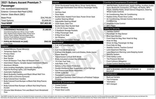 2021 Subaru Ascent Premium 7-Passenger