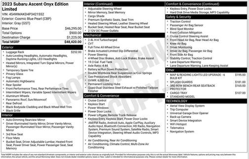 2023 Subaru Ascent Onyx Edition Limited 7-Passenger