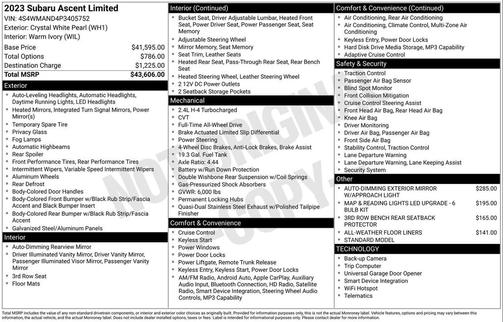 2023 Subaru Ascent Limited 8-Passenger