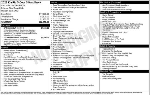 Steel Gray 2023 Kia Rio S