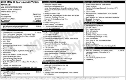 2016 BMW X3 xDrive28i
