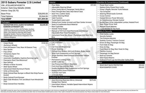 2015 Subaru Forester 2.5i Limited