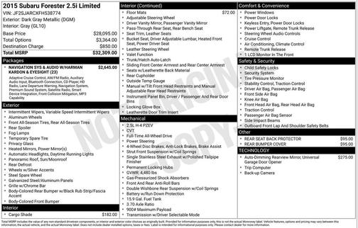 2015 Subaru Forester 2.5i Limited