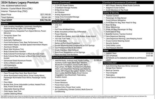 2024 Subaru Legacy Premium