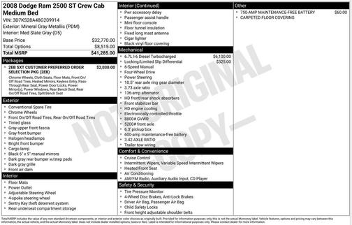 2008 Dodge Ram 2500 ST Quad Cab