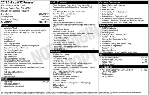 2018 Subaru WRX Premium