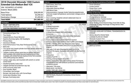 2018 Chevrolet Silverado 1500 Custom