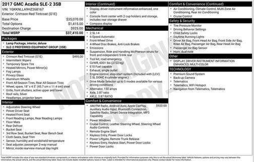 2017 GMC Acadia SLE-2