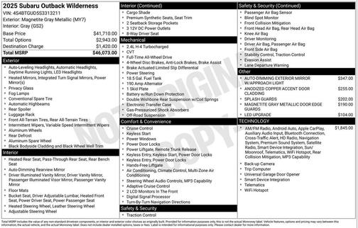 2025 Subaru Outback Wilderness
