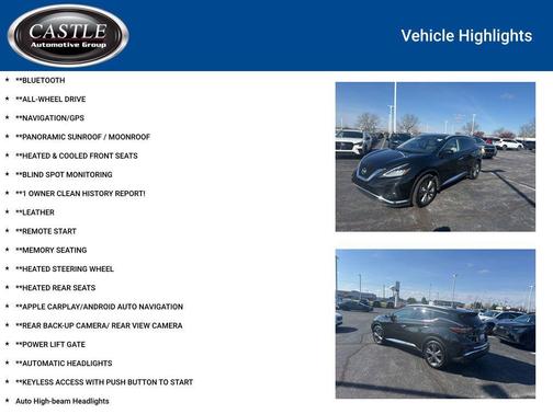 Magnetic Black Pearl 2022 Nissan Murano Platinum Intelligent AWD