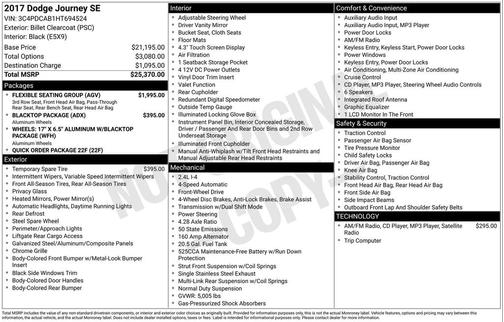 Billet Clearcoat 2017 Dodge Journey SE