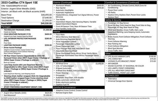 2023 Cadillac CT4 Sport