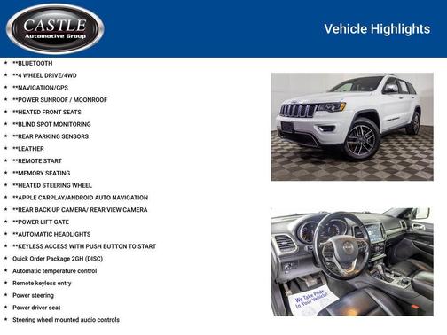 Bright White Clearcoat 2022 Jeep Grand Cherokee Limited