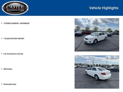 Super White 2009 Toyota Corolla LE