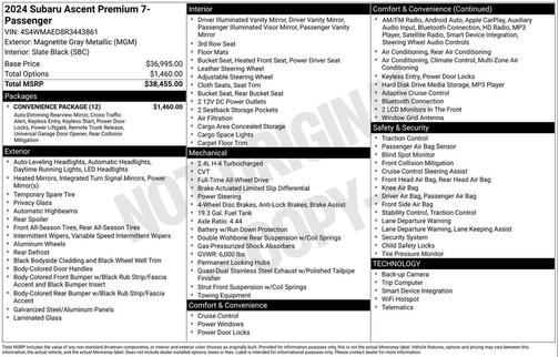 2024 Subaru Ascent Premium 7-Passenger