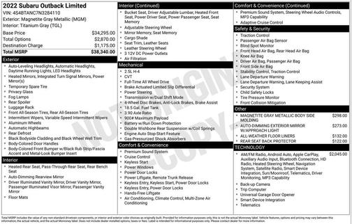 2022 Subaru Outback Limited