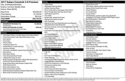 2017 Subaru Crosstrek 2.0i Premium