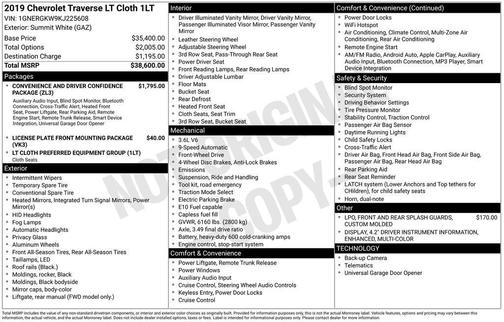 2019 Chevrolet Traverse LT Cloth