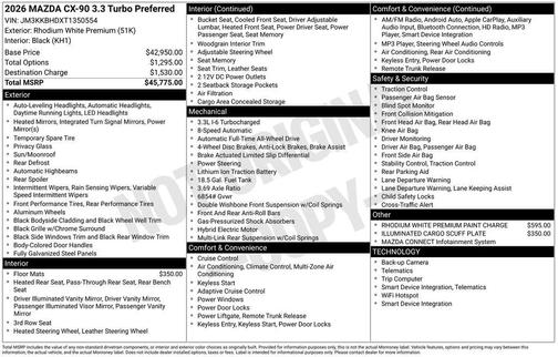 2026 Mazda CX-90 3.3 Turbo Preferred