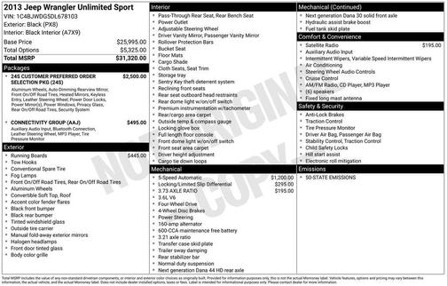 2013 Jeep Wrangler Unlimited Sport
