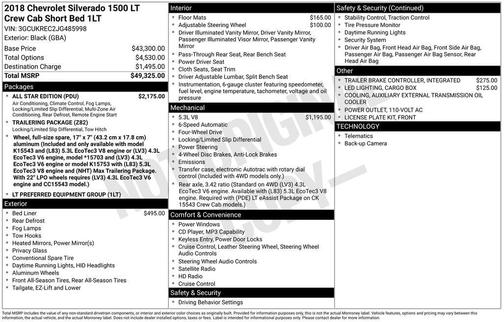 2018 Chevrolet Silverado 1500 LT