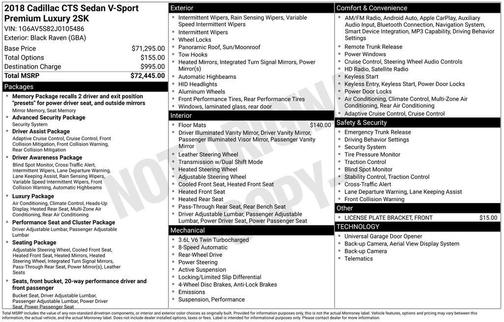 2018 Cadillac CTS 3.6L Twin Turbo V-Sport Premium Luxury