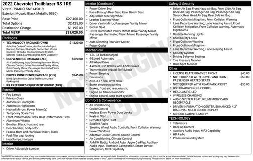 2022 Chevrolet Trailblazer RS
