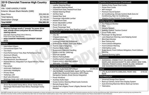 2019 Chevrolet Traverse High Country