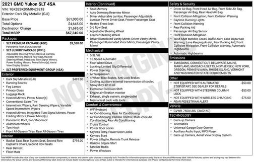 2021 GMC Yukon SLT