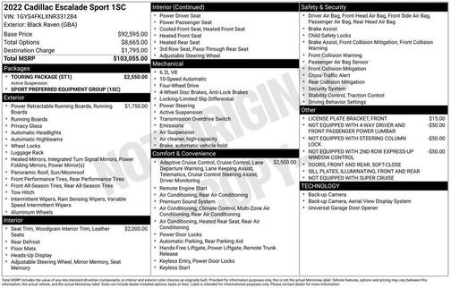 2022 Cadillac Escalade Sport