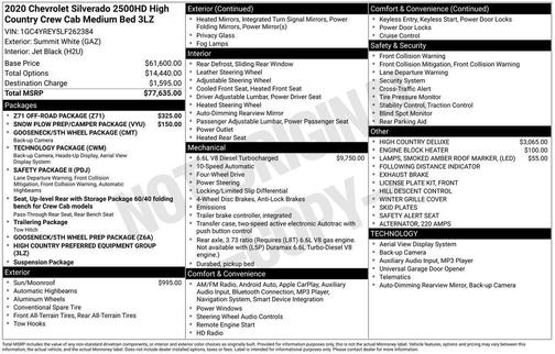 2020 Chevrolet Silverado 2500 High Country