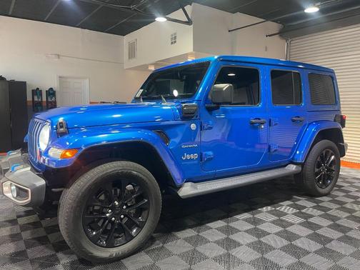 Blue 2022 Jeep Wrangler Unlimited 4xe Sahara