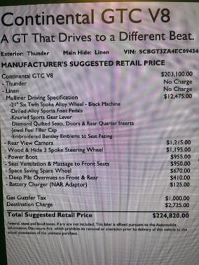 2014 Bentley Continental GT V8