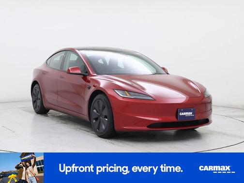 Red 2025 Tesla Model 3 Long Range