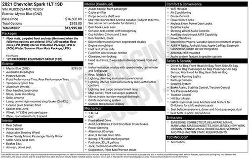 2021 Chevrolet Spark LT W/1LT