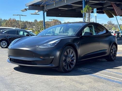 Solid Black 2021 Tesla Model 3 Performance