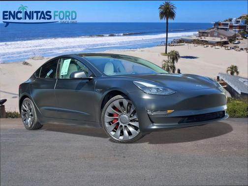 Solid Black 2021 Tesla Model 3 Performance