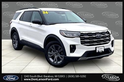 Star White Metallic Tri-Coat 2026 Ford Explorer Active