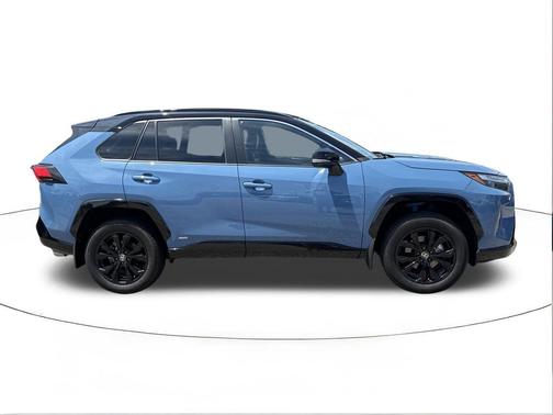 Cavalry Blue/Midnight Black Metallic 2024 Toyota RAV4 Hybrid SE